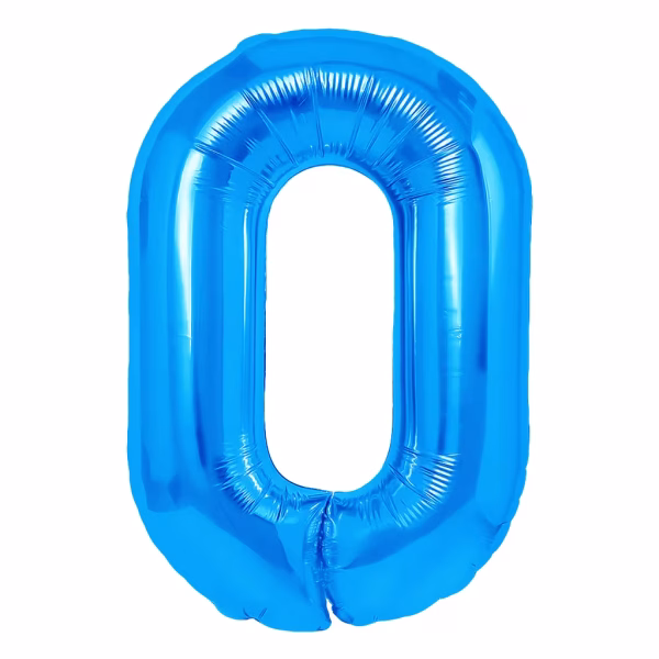 Balon Folie Cifra 0 Albastru Metalizat Balon folie cifra 0 albastru metalizat 100 cm jumbo.