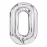 Balon Folie Cifra 0 Argintiu Metalizat