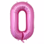 Balon Folie Cifra 0 Roz Metalizat