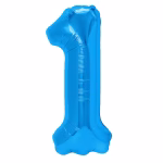 Balon Folie Cifra 1 Albastru Metalizat Balon folie cifra 1 albastru metalizat 100 cm jumbo.
