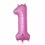 Balon Folie Cifra 1 Roz Metalizat
