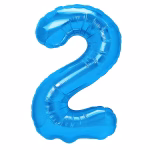 Balon Folie Cifra 2 Albastru Metalizat Balon folie cifra 2 albastru metalizat 100 cm jumbo.