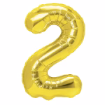 Balon Folie Cifra 2 Auriu - 100 Cm Balon folie cifra 2 auriu metalizat 100 cm jumbo.