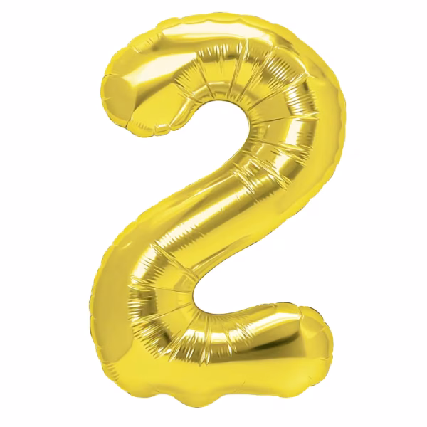 Balon Folie Cifra 2 Auriu - 100 Cm Balon folie cifra 2 auriu metalizat 100 cm jumbo.