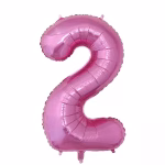 Balon Folie Cifra 2 Roz Metalizat