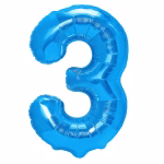 Balon Folie Cifra 3 Albastru Metalizat Balon folie cifra 3 albastru metalizat 100 cm jumbo.