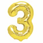 Balon Folie Cifra 3 Auriu - 100 Cm Balon folie cifra 3 auriu metalizat 100 cm jumbo.