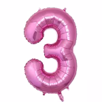 Balon Folie Cifra 3 Roz Metalizat