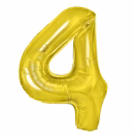 Balon Folie Cifra 4 Auriu - 100 Cm Balon folie cifra 4 auriu metalizat 100 cm jumbo.