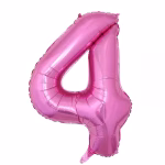 Balon Folie Cifra 4 Roz Metalizat