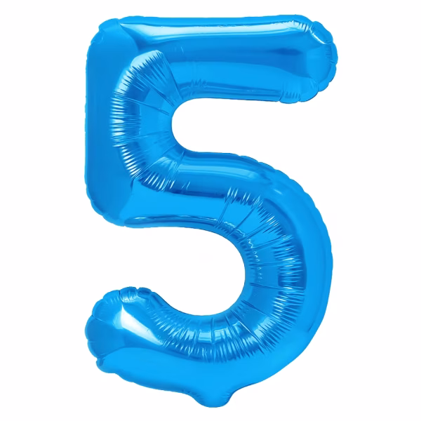 Balon Folie Cifra 5 Albastru Metalizat Balon folie cifra 5 albastru metalizat 100 cm jumbo.