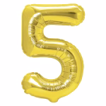 Balon Folie Cifra 5 Auriu (1) Balon folie cifra 5 auriu metalizat 100 cm jumbo.