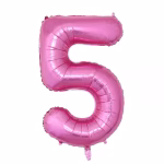 Balon Folie Cifra 5 Roz Metalizat