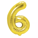 Balon Folie Cifra 6 Auriu (1).1 Balon folie cifra 6 auriu metalizat 100 cm jumbo.