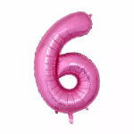 Balon Folie Cifra 6 Roz Metalizat