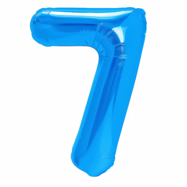 Balon Folie Cifra 7 Albastru Metalizat Balon folie cifra 7 albastru metalizat 100 cm jumbo.