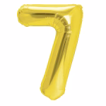 Balon Folie Cifra 7 Auriu (2) Balon folie cifra 7 auriu metalizat 100 cm jumbo.
