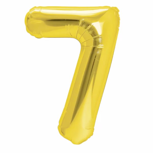 Balon Folie Cifra 7 Auriu (2) Balon folie cifra 7 auriu metalizat 100 cm jumbo.