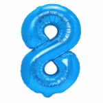 Balon Folie Cifra 8 Albastru Metalizat Balon folie cifra 8 albastru metalizat 100 cm jumbo.