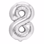 Balon Folie Cifra 8 Argintiu Metalizat