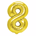 Balon Folie Cifra 8 Auriu (1) Balon folie cifra 8 auriu metalizat 100 cm jumbo.
