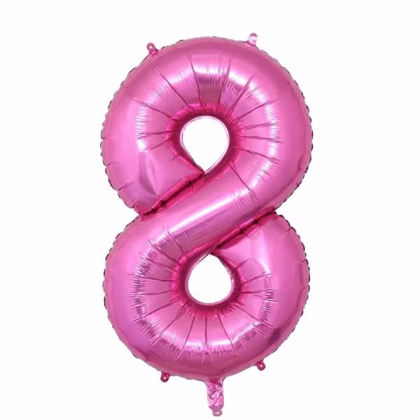 Balon Folie Cifra 8 Roz Metalizat