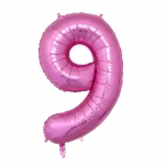 Balon Folie Cifra 9 Roz Metalizat