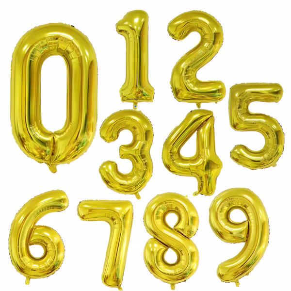 Balon Folie Cifra Auriu Metalizat 100 cm , 0-9 Set baloane folie cifre auriu metalizat de la 0 la 9 dimensiune gigant 100 cm pentru petreceri elegante.