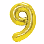 Balon Folie Cifra Auriu9 (1) Balon folie cifra 9 auriu metalizat 100 cm jumbo.