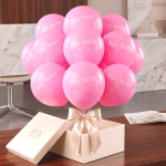 Set 10 baloane latex roz este fetita 30 cm, cu Barza Buchet festiv din set 10 baloane latex roz este fetita 30 cm pentru petrecere baby shower