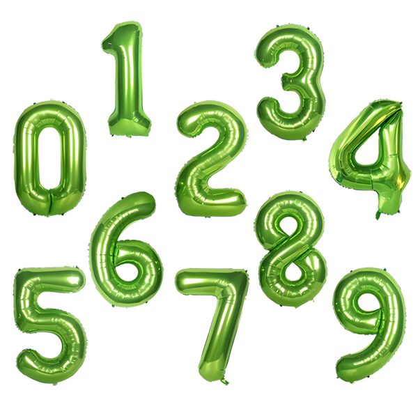 Balon Folie Cifra Verde 100 cm, Alege Numarul (0-9) Baloane din folie metalizata sub forma de cifre de la 0 la 9 culoarea verde dimensiune 100 centimetri.