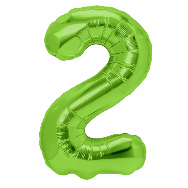 Balon din folie metalizată de dimensiuni mari, 100 cm, în formă de cifră cu un finisaj verde vibrant și elegant