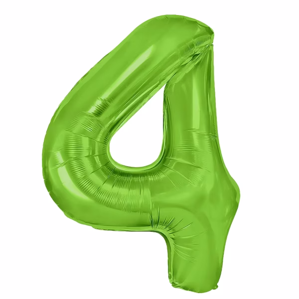 Balon din folie metalizată de dimensiuni mari, 100 cm, în formă de cifră cu un finisaj verde vibrant și elegant