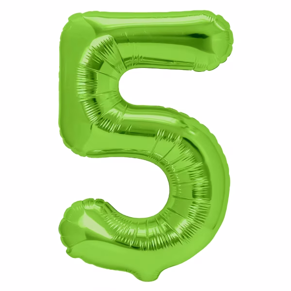Balon din folie metalizată de dimensiuni mari, 100 cm, în formă de cifră cu un finisaj verde vibrant și elegant