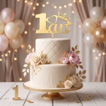 topper tort 1 an auriu topper tort 1 an auriu gold plexiglas oglinda acrilic prima aniversare taiere mot baieti fete decoratiuni petrecere coronita inima tort etajat flori aurii
