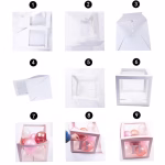 Set 4 Cutii Roz Pentru Baloane Cu Literele BABY - 30x30 cm - imagine 3