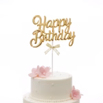 topper tort happy birthday auriu topper tort happy birthday auriu lucios gold metalizat plastic fundita aurie decoratiuni petrecere aniversare elegant botez majorat tort alb floral