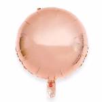 Balon din folie de forma rotunda avand o culoare rose gold metalizat cu un finisaj lucios si o supapa la baza