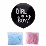 Balon Latex Gender Reveal 90 cm Girl or Boy cu Confetti Decor pentru dezvaluire sex format din balon latex gender reveal 90 cm girl or boy si pungi cu confetti