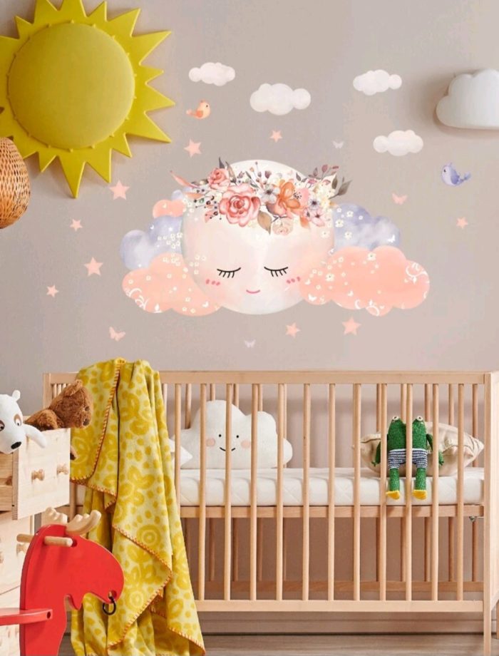 STICKER DECORATIV PENTRU PERETE - LUNA,NORI,STELUTE