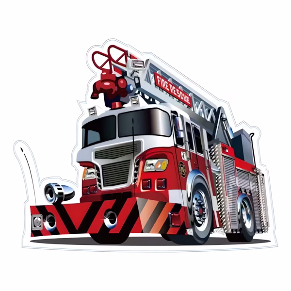 Pinata Masina de Pompieri Pinata din carton pentru petreceri de copii, in forma de masina de pompieri (Fire Rescue), dimensiuni 45x32 cm. Design detaliat cu rosu si alb, cu scara de salvare pe plafon, ideala pentru jocuri si surprize dulci.