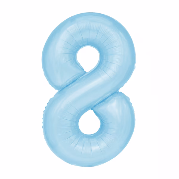 baloane folie cifre bleu 100 cm Set de baloane din folie metalizata in forma de cifre de la 0 la 9, de culoare bleu pastel, cu dimensiunea gigant de 100 cm, potrivite pentru umflare cu heliu.