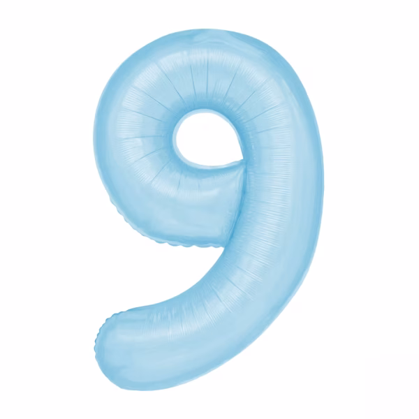 baloane folie cifre bleu 100 cm Set de baloane din folie metalizata in forma de cifre de la 0 la 9, de culoare bleu pastel, cu dimensiunea gigant de 100 cm, potrivite pentru umflare cu heliu.