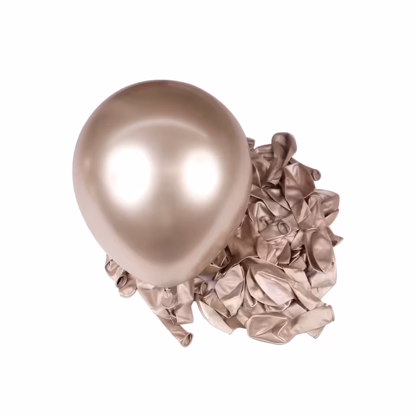 Set 20 Baloane Latex Chrome Rose Gold Sampanie 13 cm Set 20 baloane latex chrome rose gold sampanie mici pentru ghirlande organice si decoratiuni elegante