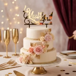 topper tort la mulți ani auriu topper tort la multi ani auriu plexiglas acrilic oglinda gold elegant aniversare decoratiuni petrecere majorat nunta botez candy bar