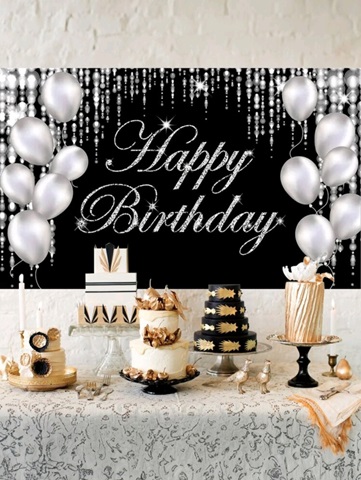 BACKROUND TEXTIL PENTRU ARANJAMENT ARCADA HAPPY BIRTHDAY - COD 108