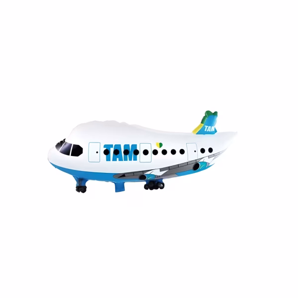 Balon Folie Avion 82 cm x 42 cm Balon din folie metalizata in forma de avion de pasageri, dimensiune 82x42 cm. Design realist in culorile alb si albastru, ideal pentru o petrecere tematica de baieti.