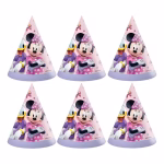 Coifuri Party Minnie Mouse (Set 6 buc) - Accesorii Petrecere Fetițe Disney Set 6 coifuri party din carton cu design Minnie Mouse pentru aniversari fetițe.