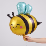 Balon Folie Figurina Albinuta 71x65 CM Balon gigant din folie metalizata in forma de albinuta zambitoare cu dungi negre si aripioare albastru pastel.