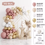 set ghirlanda baloane pink retroset ghirlanda baloane pink retro Arcada asimetrica eleganta realizata dintr-un set ghirlanda baloane pink retro cu 102 piese, expunand nuante pastelate de bej, ivory, alb si detalii auriu chrome.
